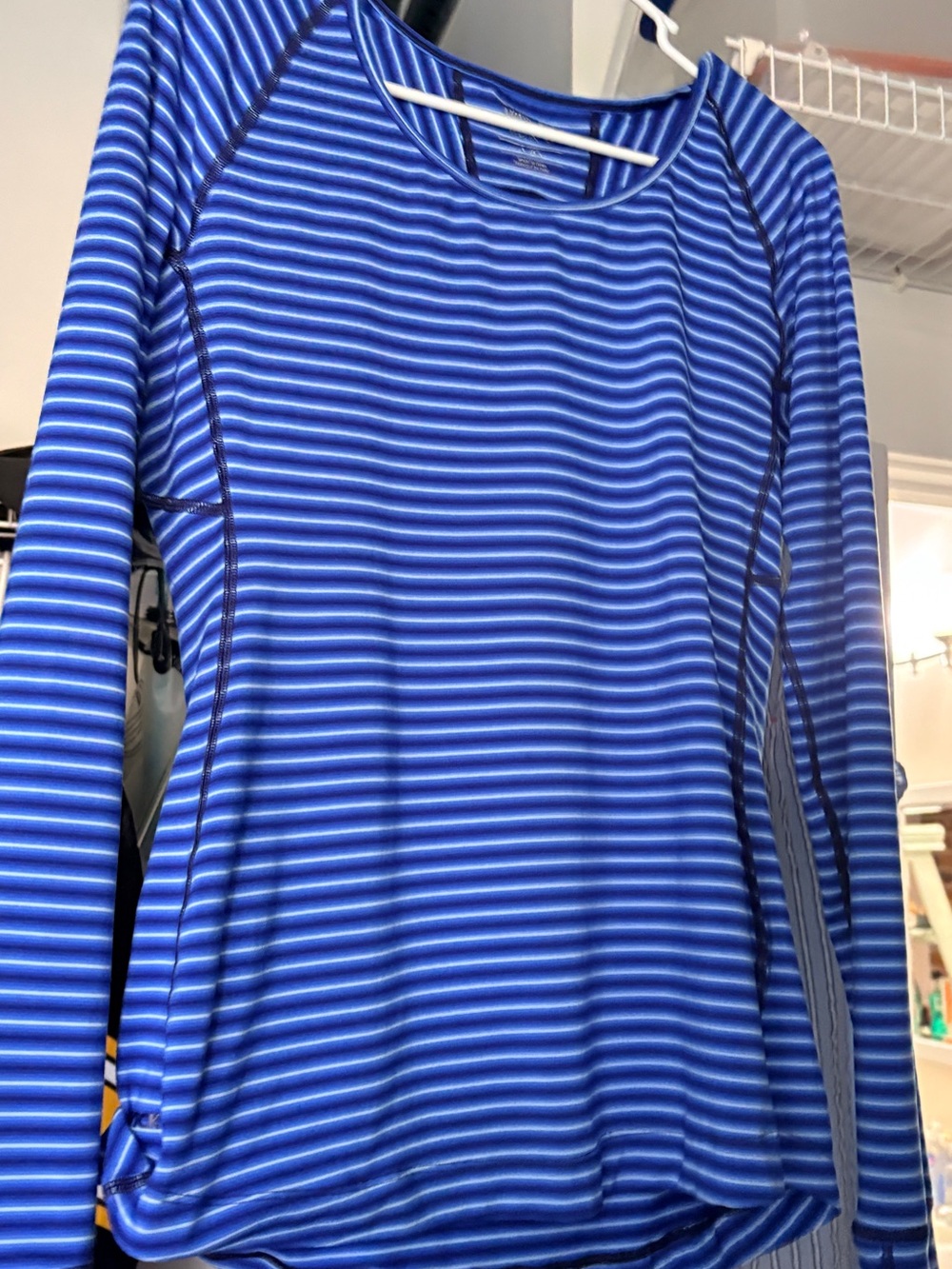 Mountain Hardwear Blue Striped Performance Long Sleeve